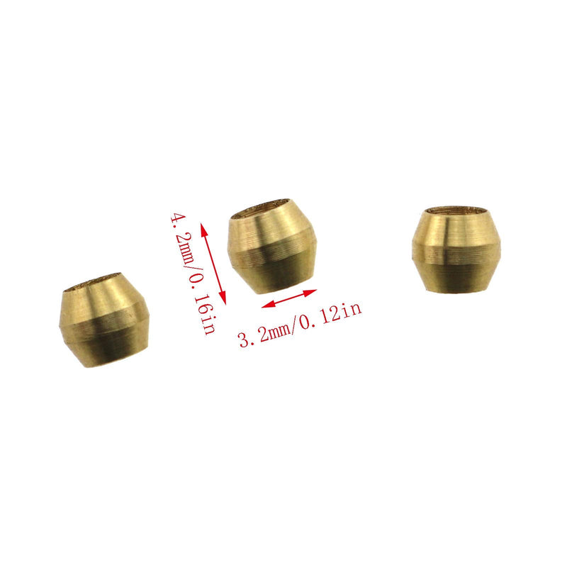 [Australia - AusPower] - E-outstanding Compression Ferrule Sleeve 50PCS 4mm Brass Double Taper Ferrule Pipe Tube Fittings 