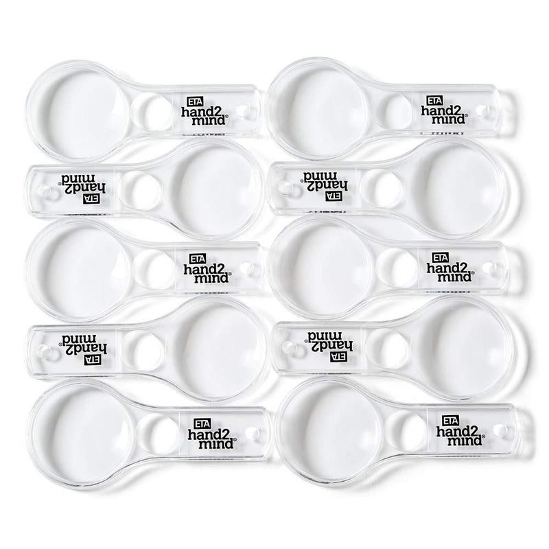 [Australia - AusPower] - hand2mind Mini Plastic Handheld Magnifying Glasses, 3X and 6X, Without Lanyard (Pack of 10) 