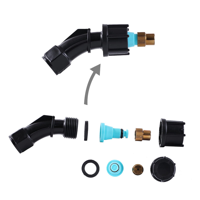 [Australia - AusPower] - Aimela Nozzle 3-Piece Set,Adjustable Aozzle for High Pressure Atomization, Titanium Material, Single Nozzle, Double Nozzle, Three Nozzle Combination 