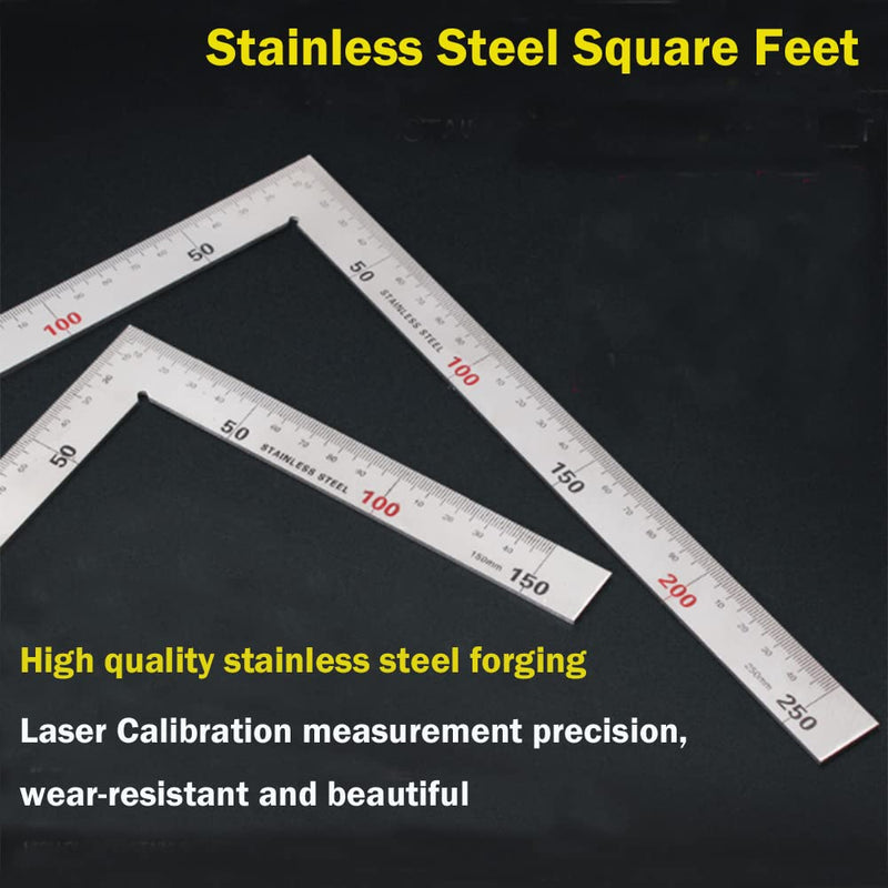[Australia - AusPower] - Utoolmart 150×300mm L Shaped Ruler Stainless Steel Straight Edge Ruler 90 Degree Square Layout Tool Straightedge Right Angle Ruler Measuring Gauge for Carpenter Engineer 1pcs 