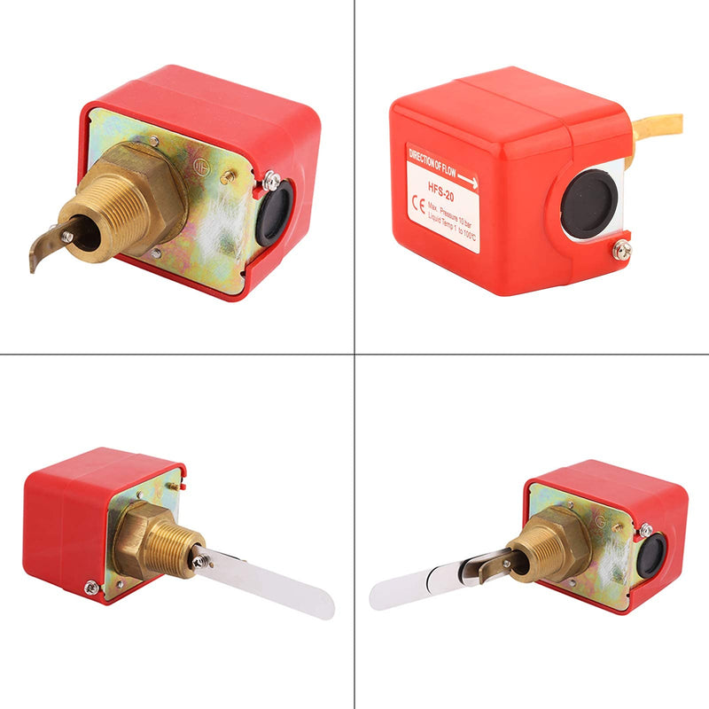 [Australia - AusPower] - Water Flow Switch, PDT R3/4 Liquid Water Oil Sensor Control Automatic Paddle Type Flow Switch 15A 250V IP54, HFS-20 Target Flow Controller, Controls Flow in Pipes 