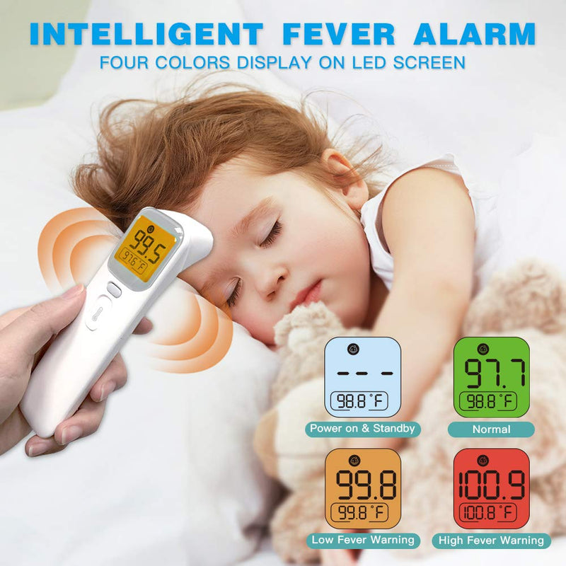 [Australia - AusPower] - Wellue Non Contact Thermometer, Thermometer Infrared Forehead for Fever, Ear Thermometer for Baby, Kids and Adults, with Smart App, Bluetooth Connection, Memory Recall, Fever Alarm Bluetooth Version 