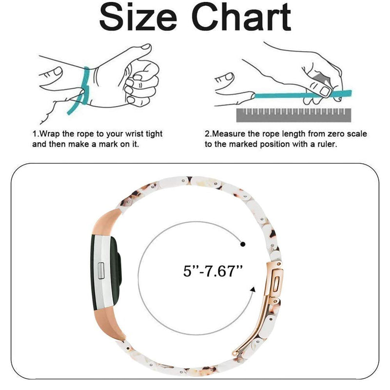 [Australia - AusPower] - Ayeger Resin Band Compatible with Fitbit Charge 2/2 HR,Women Men Resin Accessory Rose Gold Buckle Band Wristband Strap Blacelet for Fitbit Charge 2/2 HR Smart Watch Fitness(Nougat White) Nougat White 