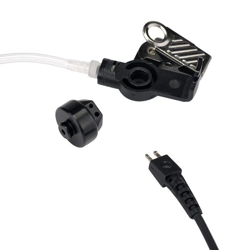 [Australia - AusPower] - KS K-STORM Covert Acoustic Tube Walkie Talkie Earpiece Headset with Mic Compatible with 2 Pin Kenwood Two Way Radio, PU Material, Black (Kenwood) 