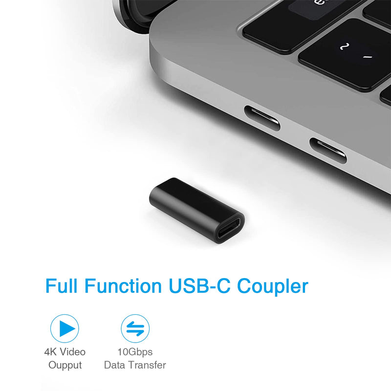 [Australia - AusPower] - USB C Female to Female Adapter, 2 Pack PD QC 100W USB 3.1 Gen2 TypeC Coupler Connector Thunderbolt 3 Extender for New MacBook, iPad Pro, Nintendo Switch, Samsung Galaxy Note 10 S10 
