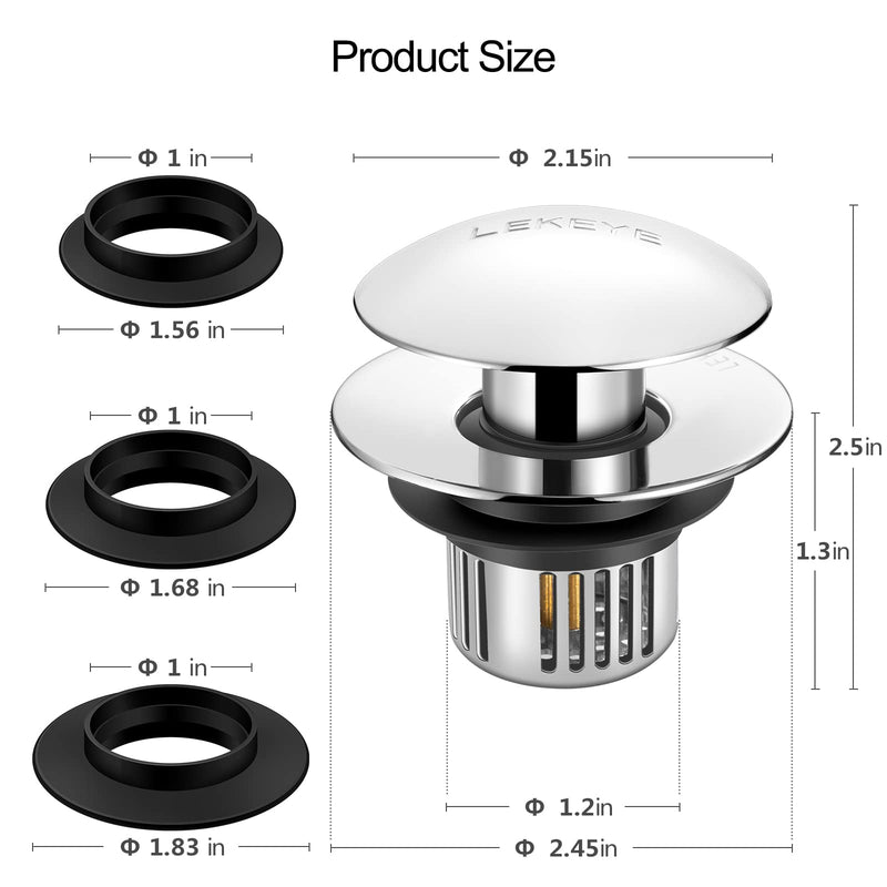 [Australia - AusPower] - LEKEYE Shower Drain Hair Catcher | Bathtub Stopper | Pop Up Bathroom Sink Stopper | Drain Plug with Filter Hair Catcher Shower Drain 