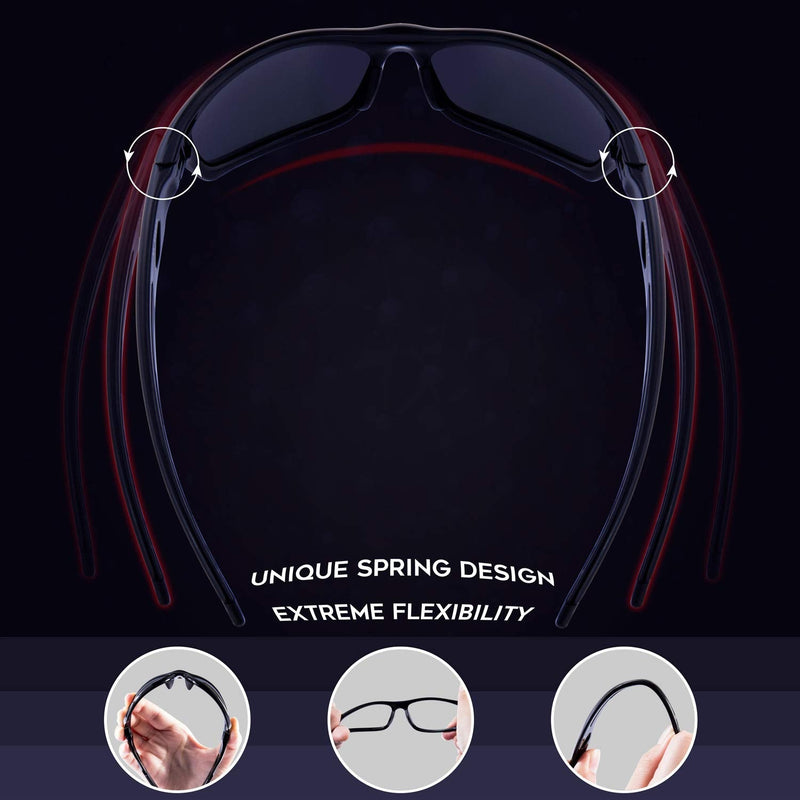 [Australia - AusPower] - RIVBOS Sunglasses for Men Women Polarized UV Protection Sports Fishing Driving Shades Cycling RB833 833-black Ice Blue Lens 
