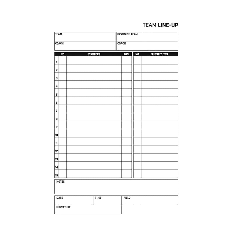 [Australia - AusPower] - Champro Set of 25 Line-up Cards, White, 4.25"W x 7.5"L 