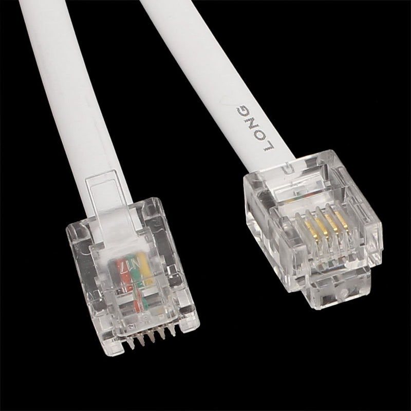 [Australia - AusPower] - uxcell 6P4C RJ11 Telephone Extension Fax Modem Cable Line 10Ft 2Pcs 