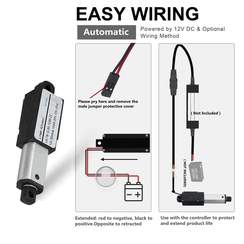 [Australia - AusPower] - Mini Electric Linear Actuator Stroke 0.4"–Force 4.5 lbs–12V | High-Speed 1.97"/sec–Weight 0.1KG Ideal for Intelligent Range Hood, Fan Blades, Cabinets, Window Opener, Robotics, Home Automation… 0.4 inch Silver 