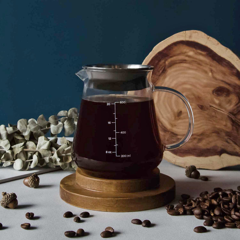 [Australia - AusPower] - Glass Range Coffee Server For Pour Over Coffee & Tea - 800ml/27oz Ovalware Microwave Safe & Heatproof 2.5mm Thick Glass Body 