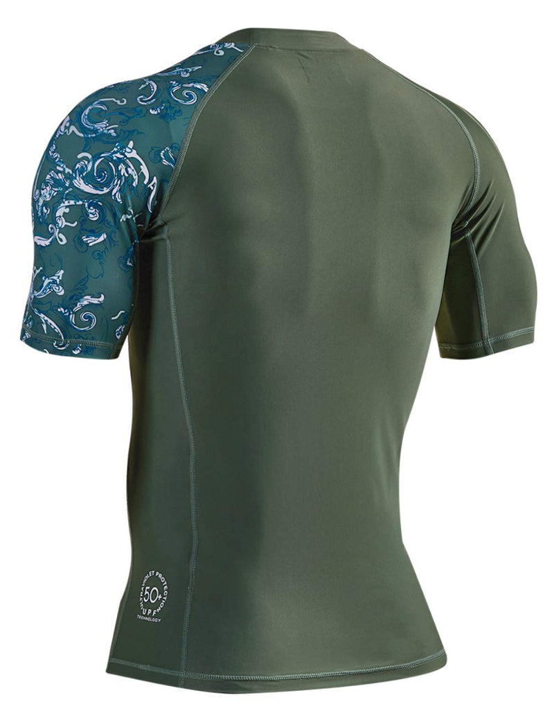 [Australia - AusPower] - HUGE SPORTS Men's Splice UV Sun Protection UPF 50+ Skins Rash Guard Short Sleeves Splash X-Small 