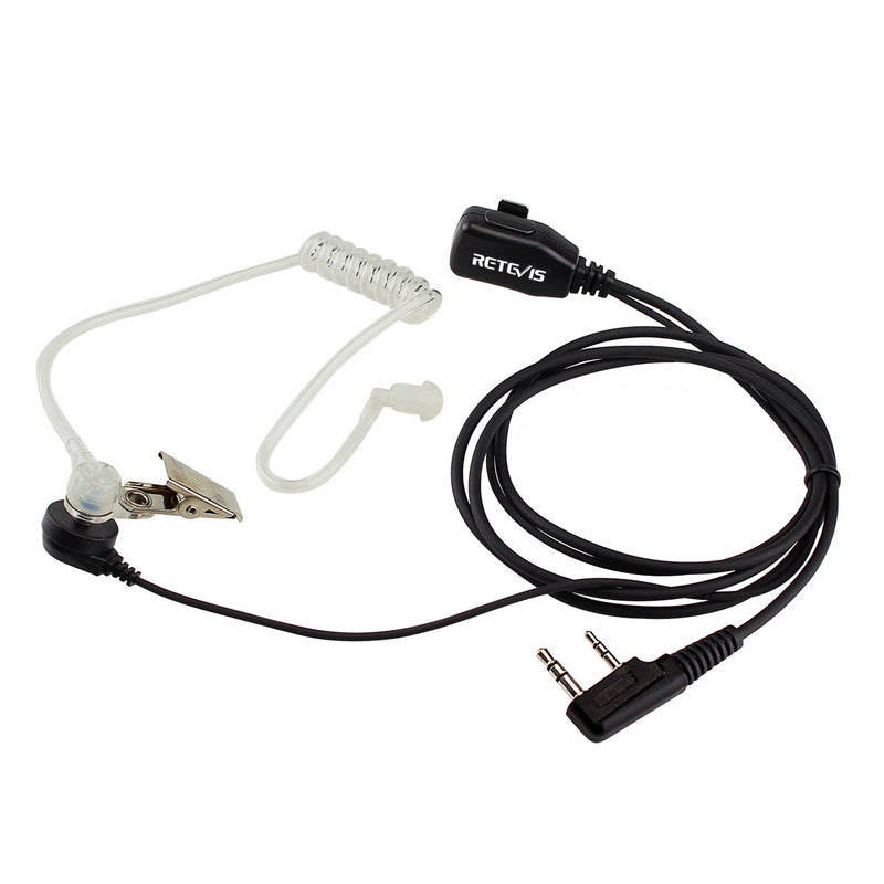 [Australia - AusPower] - Retevis RT22 Walkie Talkie Earpiece 2 Pin Acoustic Tube Headset with Mic PTT for Retevis RT15 RT21 H-777 RT68 Baofeng UV-5R BF-888S Two Way Radios (2 Pack) 