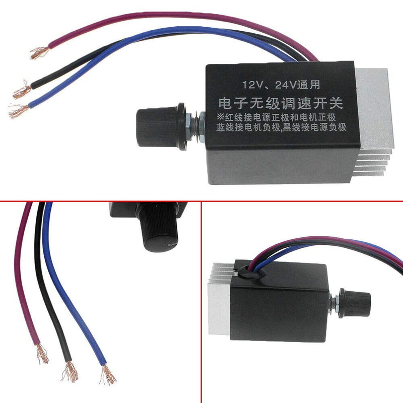 [Australia - AusPower] - Kqiang Universal 12V 24V DC Motor Speed Controller Switch， Electronic Stepless Speed Regulator Switch for Automobile Car Truck Fan HeaterControl 