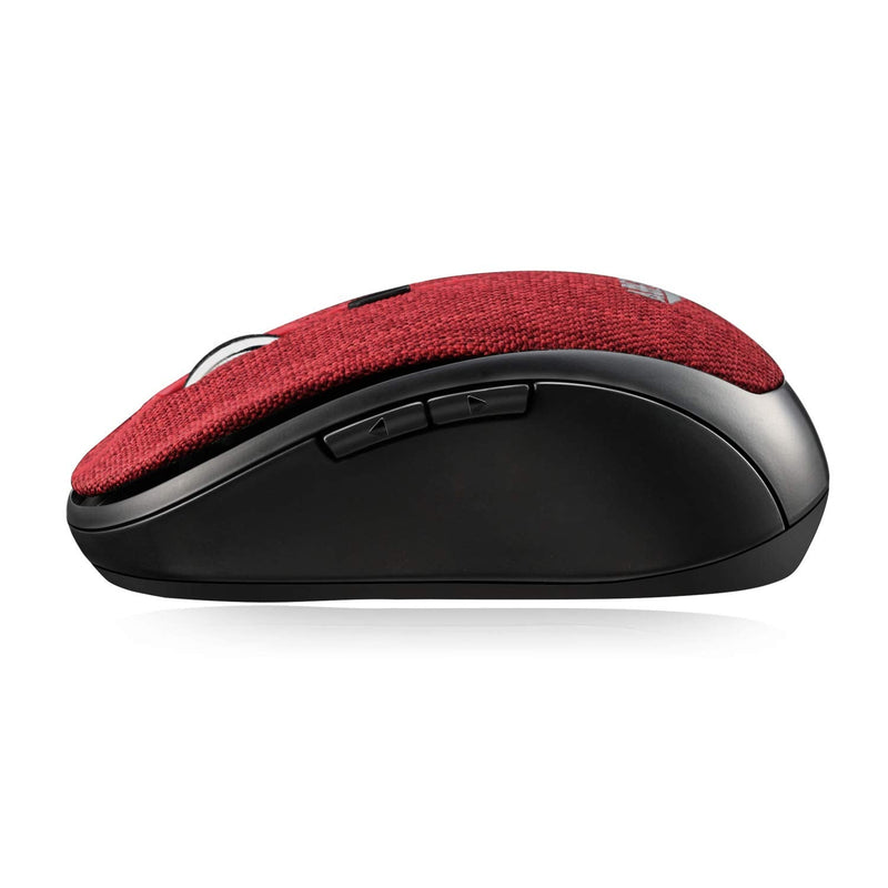 [Australia - AusPower] - Adesso iMouse S80R 2.4Ghz Fabric Wireless Red Fabric Mini Optical Mouse, 5-Button, Red 