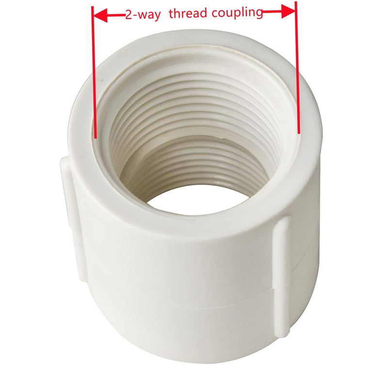 [Australia - AusPower] - FangKingNo 10pcs 0.5Inch female to female threaded PVC Fittings pipe fitting Female Coupling (Female x Female Pipe Thread) Coupler Connector White (1/2") 1/2 Inch 