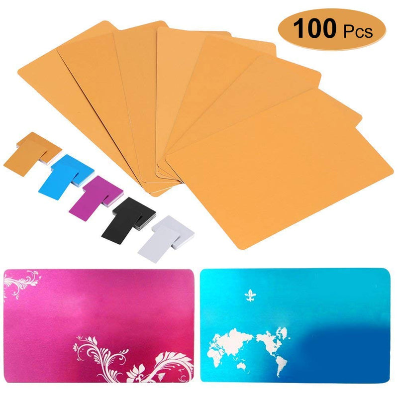 [Australia - AusPower] - 100 pcs Blank sublimation metal name card Thick Laser Metal Name Card printing blank business card use sublimation ink and paper (Silver ) 