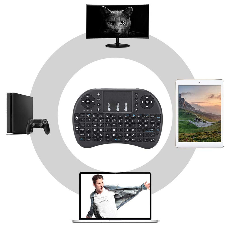 [Australia - AusPower] - USB Mini Wireless Touch Keyboard, Portable Multifunction Wireless Keyboard with Touchpad Fit for Home Multimedia Compatible with Smart TV/TV Box/Win,Mac OS System 