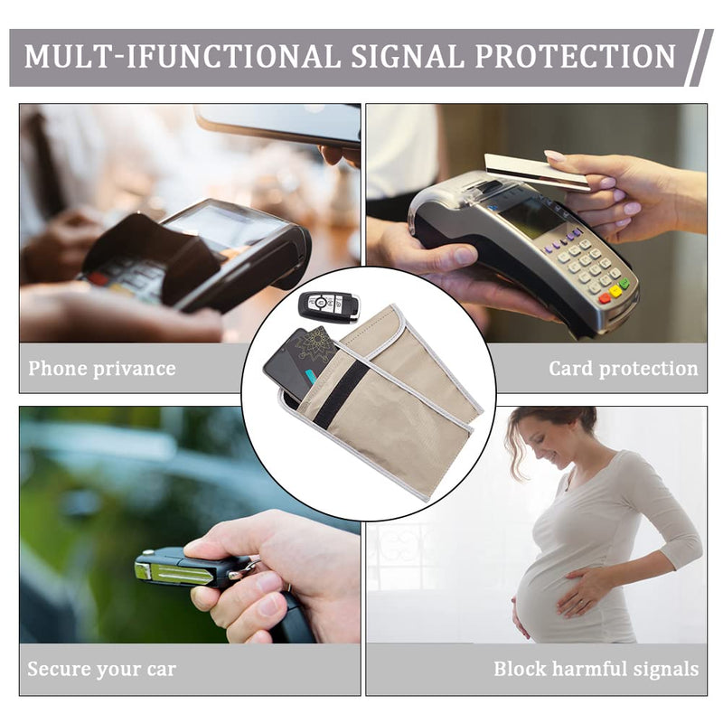 [Australia - AusPower] - OLYCRAFT 2pcs Anti Radiation Cell Phone Sleeve Security Pouch Faraday Bag 5G GPS EMF RFID Signal Blocking Bag Shielding Pouch for Phone Electronic Devices Wallet Privacy Protection Silver 4.4x7.3 Inch 
