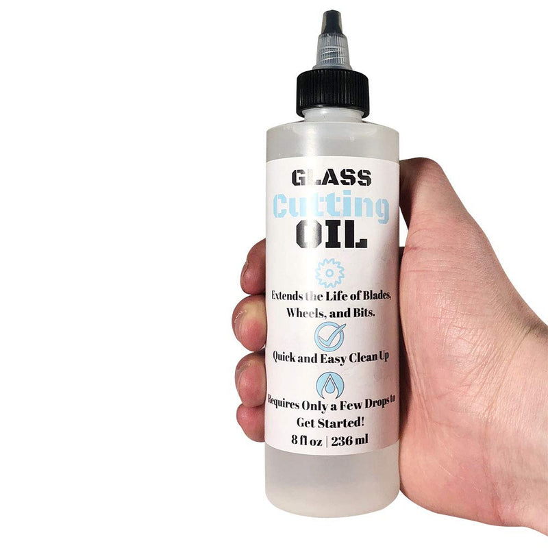 [Australia - AusPower] - Premium Glass Cutting Oil (8 oz) Specially Formulated for Use with Any Glass Cutter Tool - Glass Cutter Oil for Glass Drill Bit, Mirror Cutting Tool, Tile Cutter & Glass Cutting Tools 