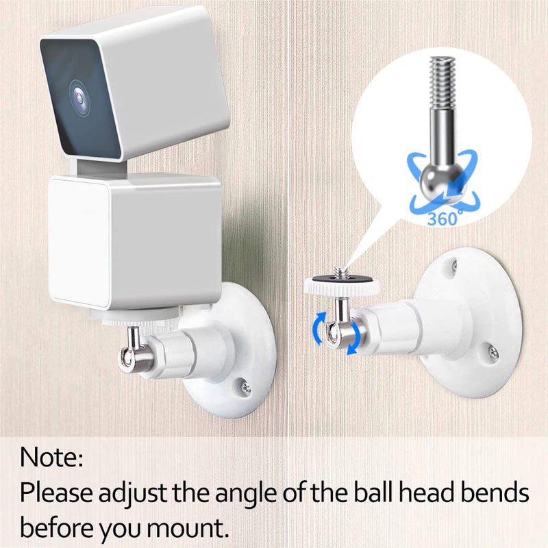 [Australia - AusPower] - Wall Mount for Wyze Cam Pan V3 & Wyze Cam V3 & Wyze Cam Outdoor, 3 Pack 360 Degree Swivel Adjustable Wall Mount Bracket for Wyze Outdoor Indoor Camera System (Wyze Camera is NOT Included) wall mount 3 Pack White 