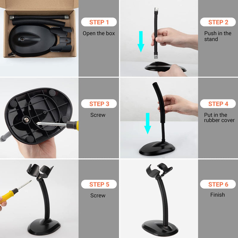 [Australia - AusPower] - Tera D5100 Black Barcode Scanner and Tera Upgrade Universal Barcode Scanner Stand 