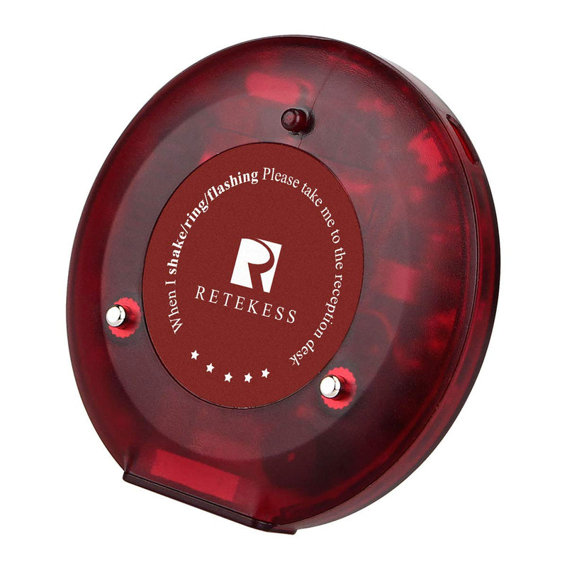 [Australia - AusPower] - Retekess T119 Single Restaurant Pager Rechargeable Separately Turn Off Beeper Wireless Calling System with 1 Coaster Pager for Church Nursery Clinic 