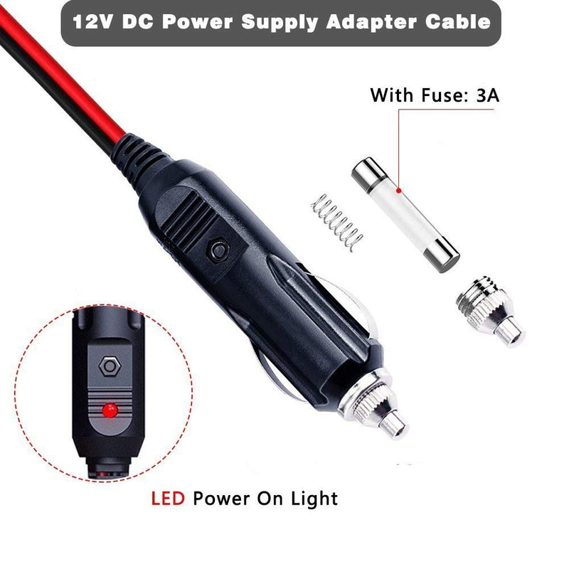[Australia - AusPower] - 12V-24V DC Car Charger Auto Power Supply Cable - DC 5.5mm x 2.1mm to Car Cigarette Lighter Male Plug Car Cigarette Lighter Cable 