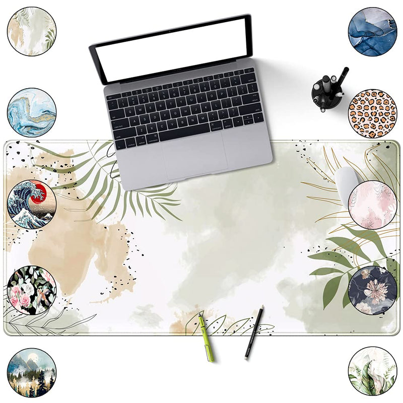 [Australia - AusPower] - Keyboard mat Kawaii Mousepad Matcha Green Plant Abstract Accessories Desk pad Mouse mat Desk mat for Desktop Gamer Girl Accessories Office Accessories for Women Pink Desk Organizer Large Gaming Pads … 