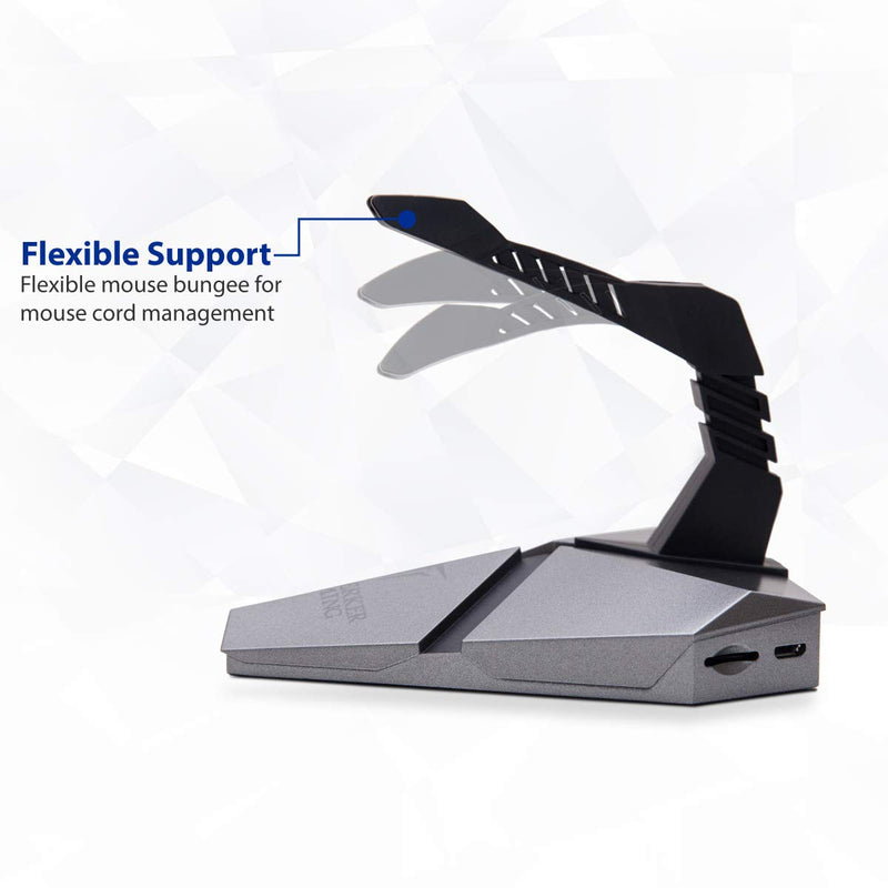 [Australia - AusPower] - LOKI Gaming Mouse Bungee Stand - RGB LED Lights - 4 Port USB 3.0 Hub with Active Power - Micro SD Card Reader Slot - PC; Mac; Linux 