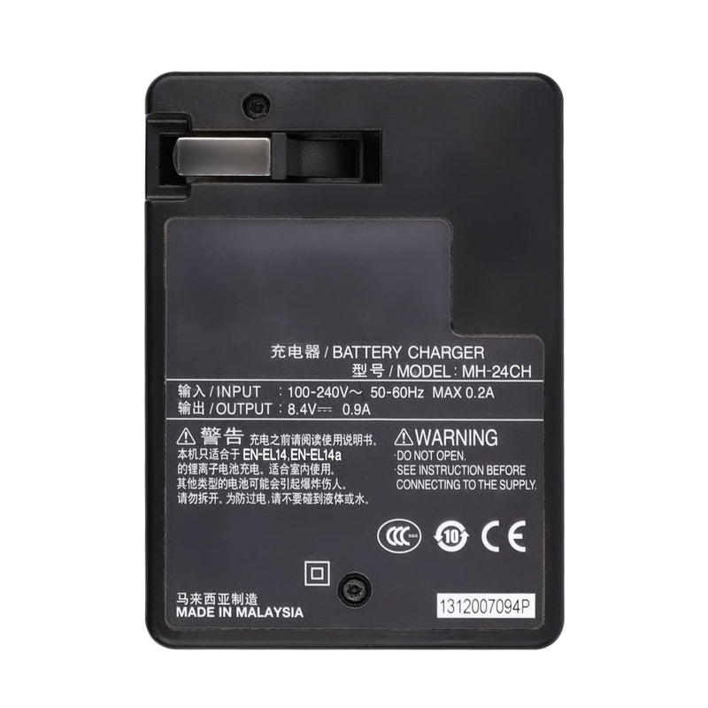 [Australia - AusPower] - MH-24 Wall Quick Charger for Nikon: EN-EL14 EN-EL14A Li-ion Battery D5100 D5200 D5300 D5500 D5600 D3100 D3200 D3300 D3400 D3500 P7000 P7100 P7700 P7800 Camera Power Supply 