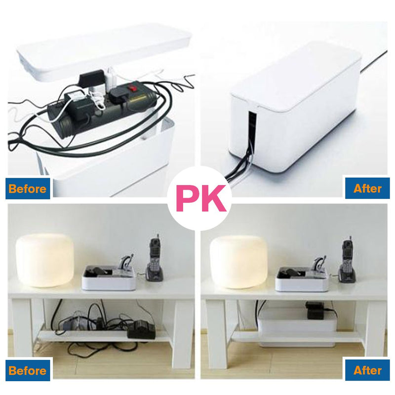 [Australia - AusPower] - Resulzon Cable Management Cord Cover Wire Hider Box Concealer Organizer Protector System for Home Theater Entertainment Center Office School (Mini,White) white 
