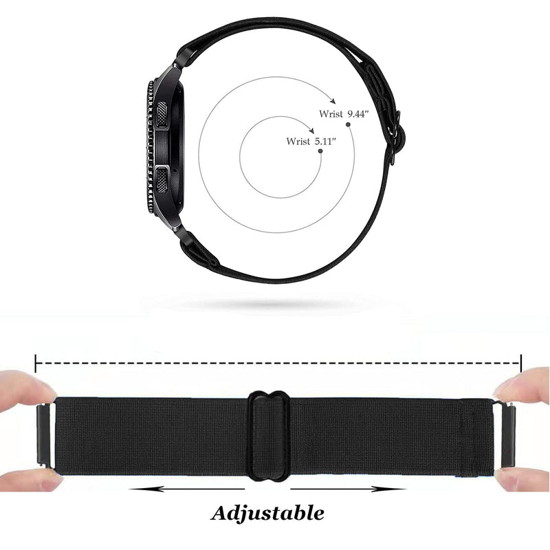 [Australia - AusPower] - ShuYo 22mm Nylon Adjustable Elastic Watch Bands Compatible with Samsung Galaxy Watch 3 45mm/Galaxy Watch 46mm/Gear S3 Classic, Soft Fabric Breathable Sport Wristband(10 pack) 