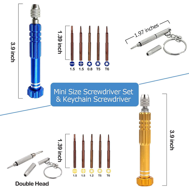 [Australia - AusPower] - ESINAM Portable Glasses Screwdriver for Eyeglass Repairing, 13 In 1 Mutifuntional Precision Screwdriver Set for Sunglasses,Watch, Laptop, Electronics, Cellphone and Jewelry - Magnetic Bits 