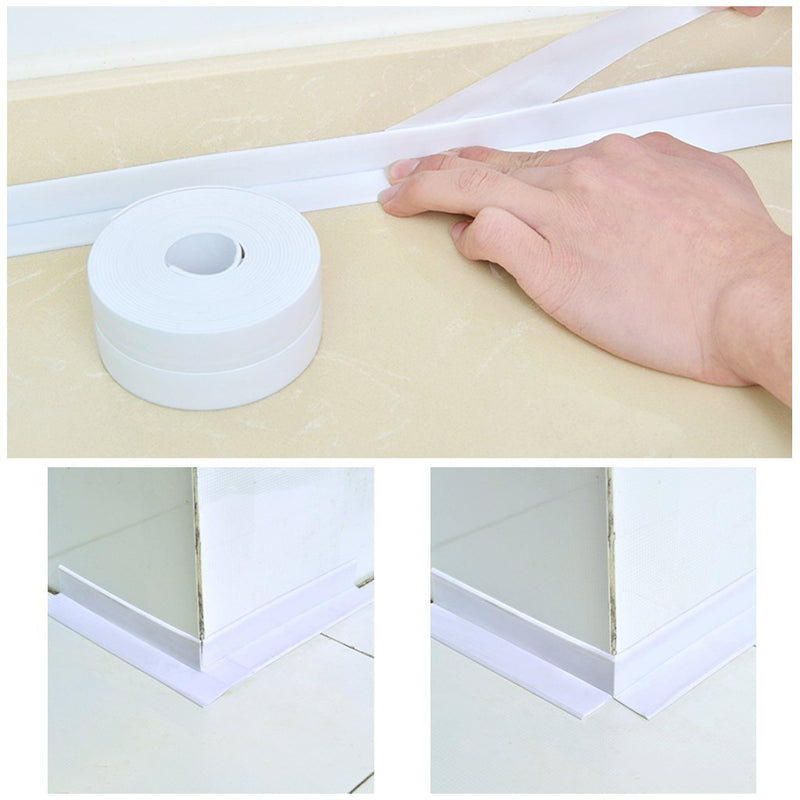 [Australia - AusPower] - BingQing Brand Tub and Wall Caulk Strip. Kitchen Caulk Tape Bathroom Wall Sealing Tape Waterproof Self-Adhesive Decorative Trim (White) White 