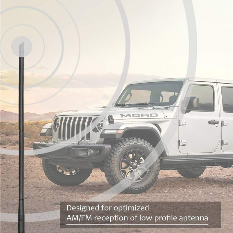 [Australia - AusPower] - BA-BOLING 13" Antenna Compatible with Jeep Wrangler JK JKU JL JLU Rubicon Sahara (2007-2021) | Flexible Rubber & Copper Antenna Mast Replacement Accessories | Designed for Optimized FM/AM Reception 