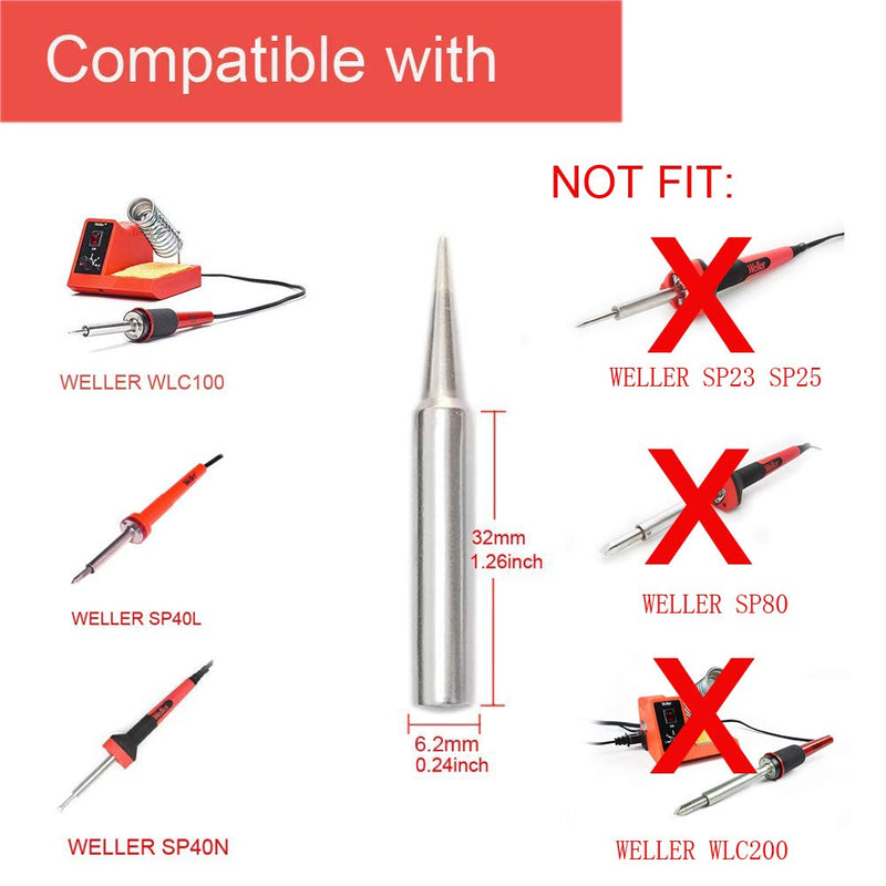 [Australia - AusPower] - ShineNow ST7 Soldering iron tips For WELLER WLC100 WELLER SP40 (5 PCS SET) 
