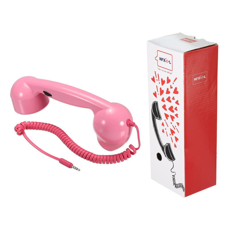 [Australia - AusPower] - MECCANIXITY 3.5mm Retro Telephone Handset Phone Telephone Receiver for Microphone Speaker Pink 