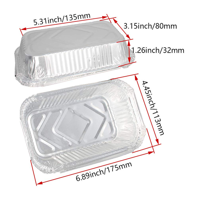 [Australia - AusPower] - Aluminum Pans 100 Pack Disposable Foil Pans Cookware Great for Baking, Cooking, Grilling, Serving & Lining Steam Table Trays Chafers 