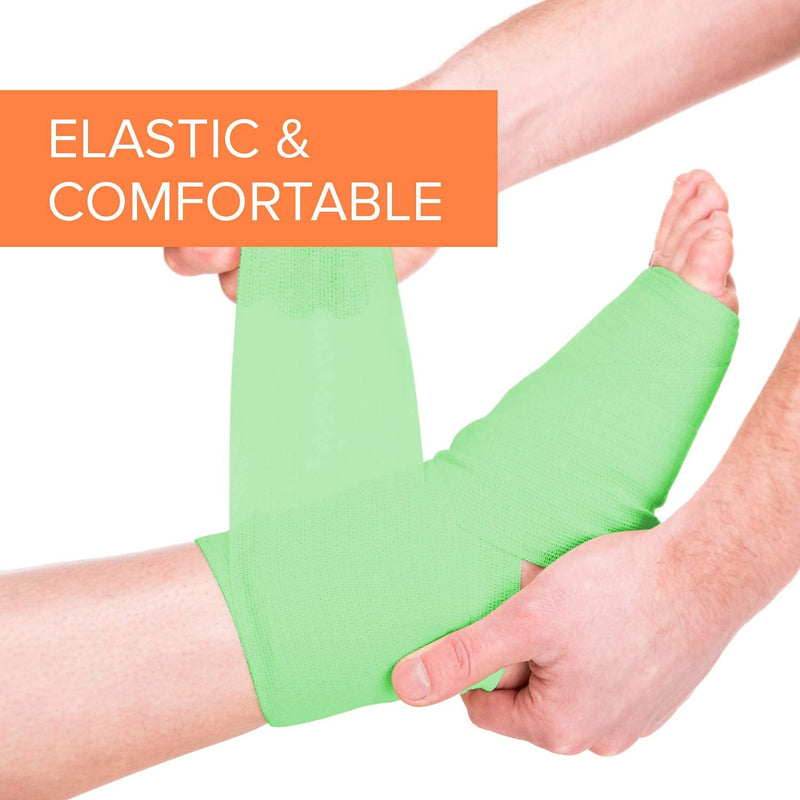 [Australia - AusPower] - Self Adhesive Bandage Wrap - 2 inch by 5 yards Self Adhering Non Woven Cohesive Bandage Rolls (24 Pack) - Stretch Wrap - Multi Colored Neon Athletic Tape for Wrist - Medical Tape Waterproof - Vet Wrap 2 Inch 24 Pack 
