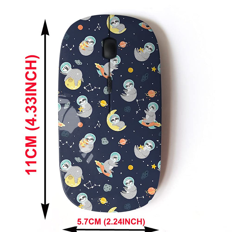 [Australia - AusPower] - 2.4G Wireless Mouse with Cute Pattern Design for All Laptops and Desktops with Nano Receiver - Space Funny Sloth 
