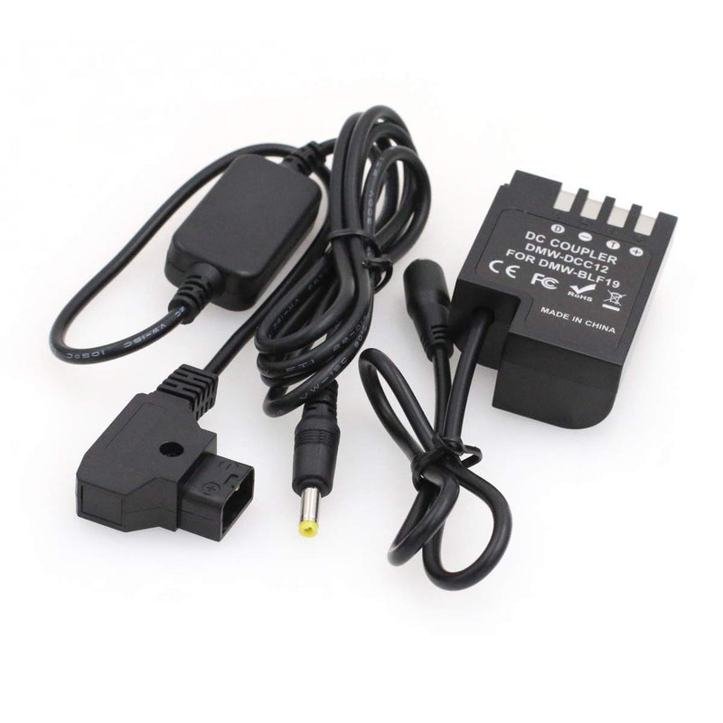 [Australia - AusPower] - SZRMCC D-tap 2 Pin to DMW-BLF19 Dummy Battery DMW-DCC12 DC Coupler for Panasonic DMC GH5 GH4 GH3 Camera (Straight Cable) Straight Cable 