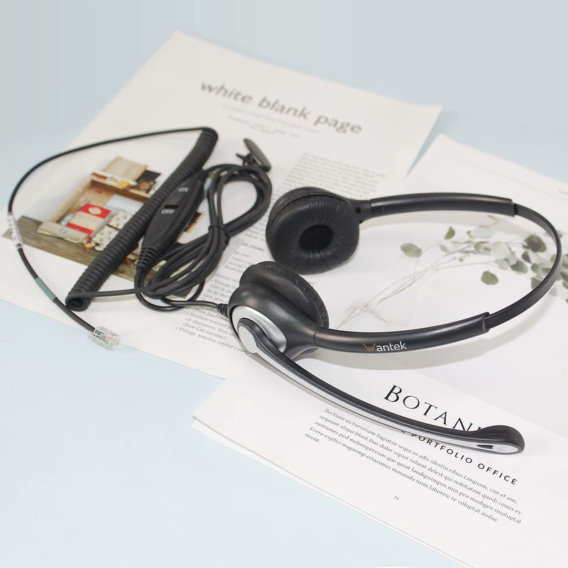 [Australia - AusPower] - Phone Headset RJ9 with Microphone Noise Cancelling & Volume Controls, Office Telephone Headset Compatible with Polycom Plantronics Avaya ShoreTel Toshiba Digium Nortel Landline Phones, Clear Calls 