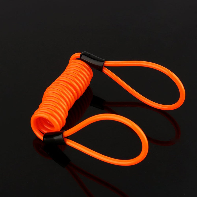 [Australia - AusPower] - 3.5mm Lock Reminder Cable Lock Dual Loop Safety Cable, Disc Lock Security Reminder Cable for Motorcycle Bike ATV Scooter (Orange) 