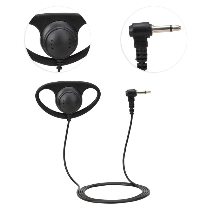 [Australia - AusPower] - D Shaped Earpiece, D Type 3.5 mm Single Listening Earphone Hang Headset for Two Way Radio Microphone 