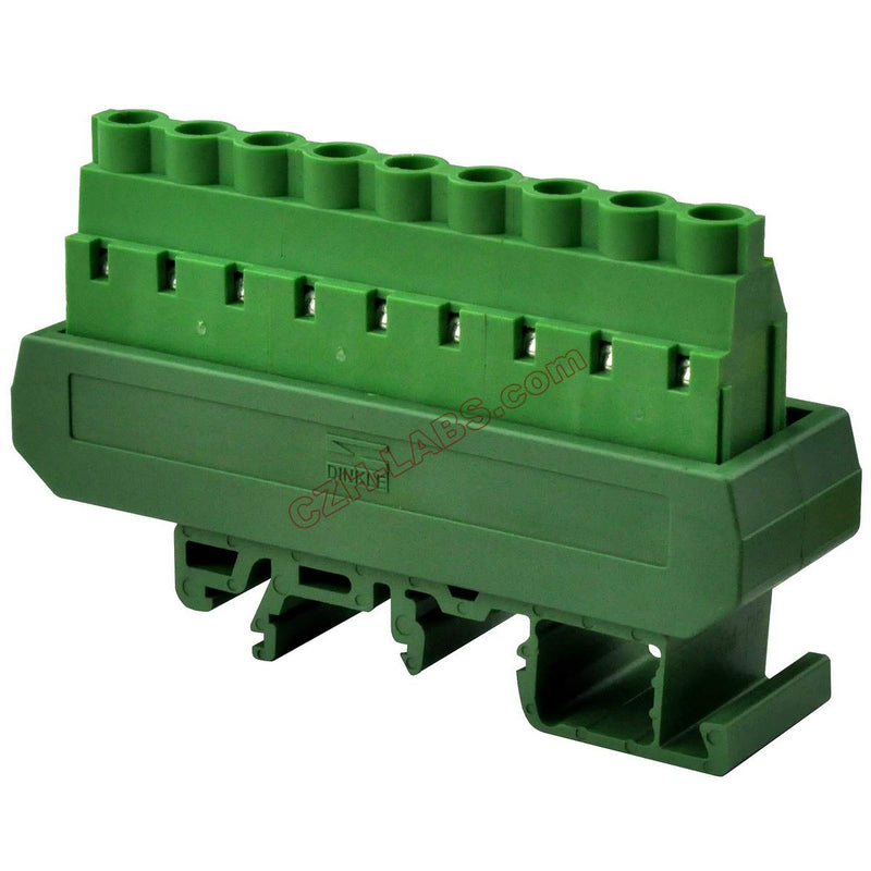 [Australia - AusPower] - Electronics-Salon Slim DIN Rail Mount 30A/300V 1x9 Position Screw Terminal Block Distribution Module. 