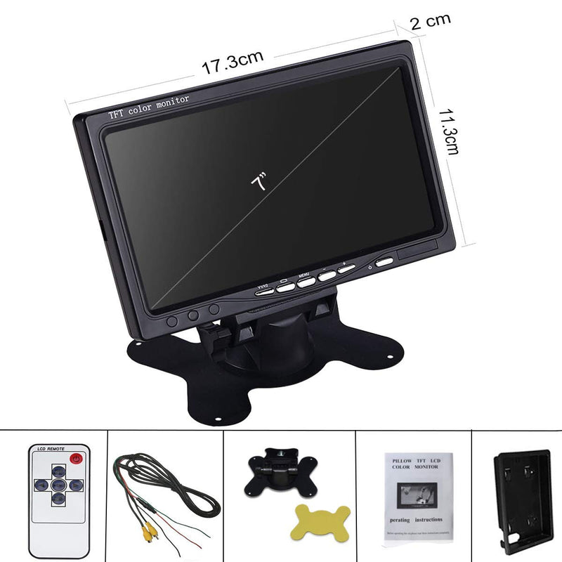 [Australia - AusPower] - Vehicle On-Dash Backup Monitor, 7" Digital HD Car TFT LCD Color Screen Display with 2 Video Input for Rear View Camera 