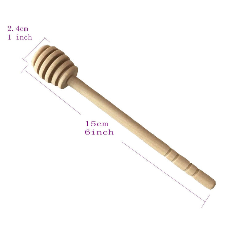 [Australia - AusPower] - 50 Pcs Wooden Honey Dipper Stick Collecting Dispensing Drizzling Jam Portable Wedding Party gift (6 inch) (50pcs) 50pcs 