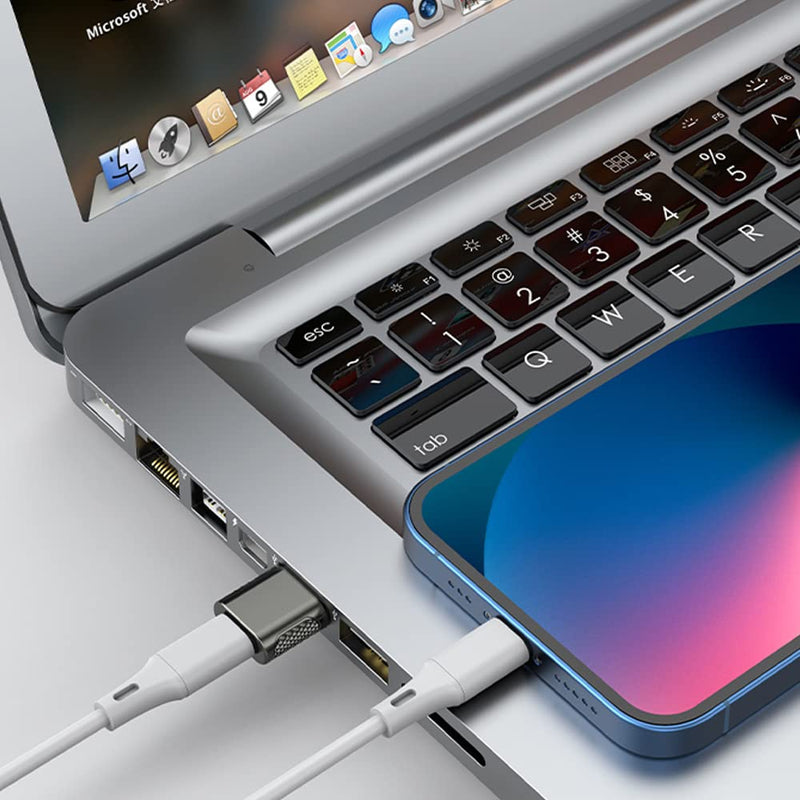 [Australia - AusPower] - AuviPal USB C Female to USB Male Adapter 2 Pack, USB A Charger to USB Type C Cable Converter for Apple Watch iWatch Series 7 SE, iPhone, AirPods, iPad, Samsung and More 