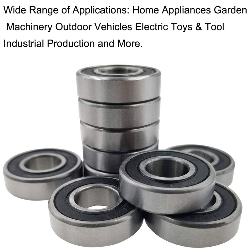 [Australia - AusPower] - Sackorange 10 PCS R8-2RS(1/2"x1-1/8"x5/16") C3 Premium Sealed Radial Ball Bearing - Deep Groove Bearing - High Speeds - Suitable for Electric Motor Applications. 